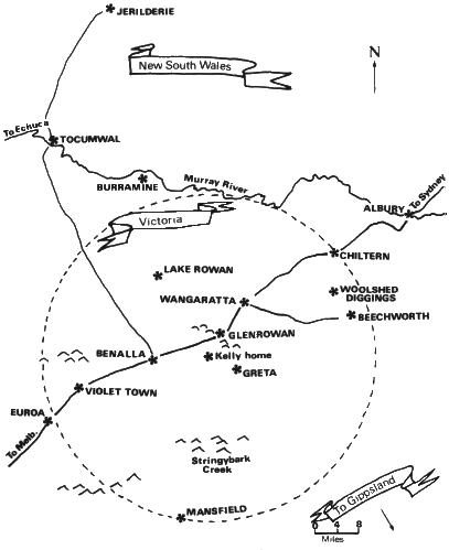 Map of the Kelly area.